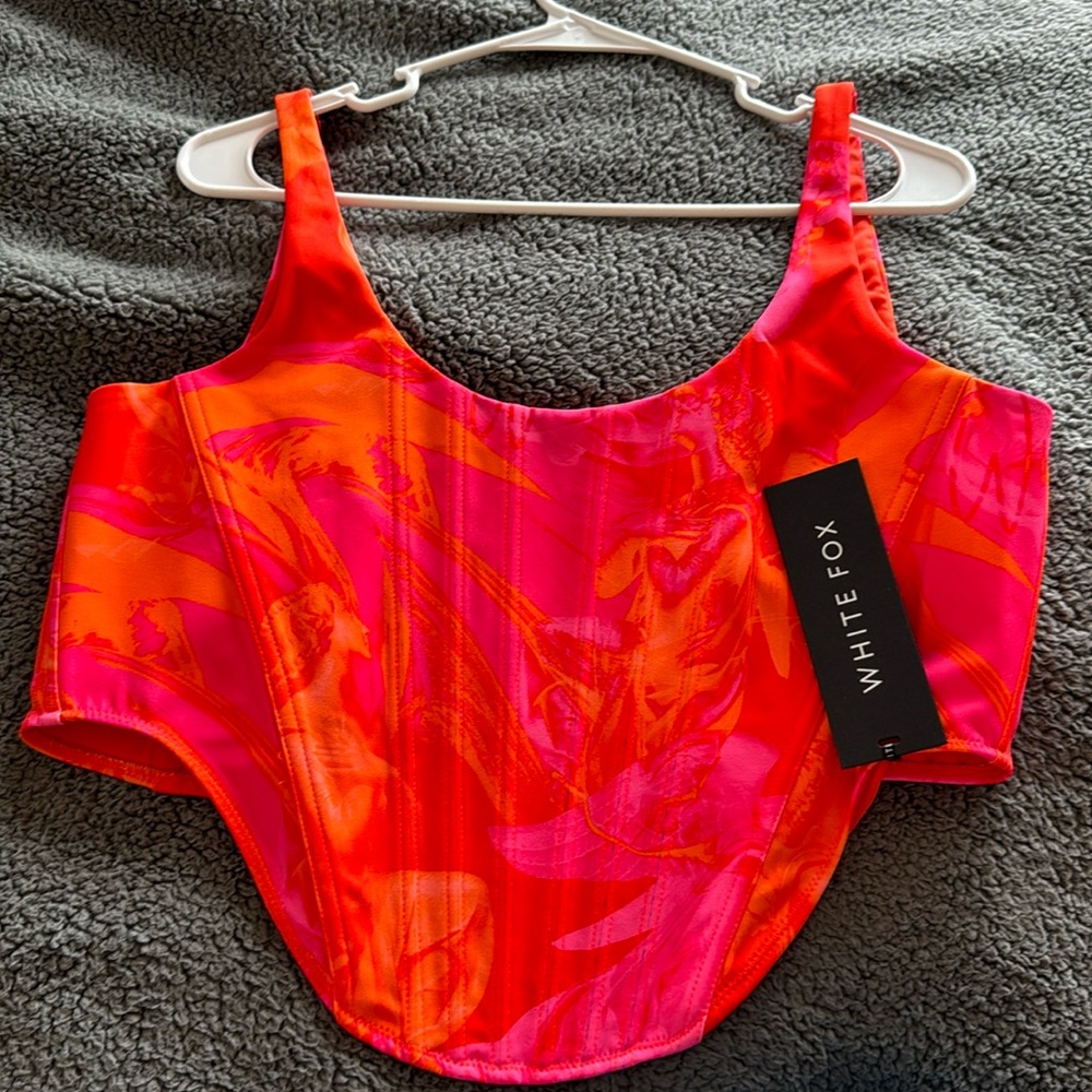 White Fox NWT corset Bustier size XL, so vibrant just too small